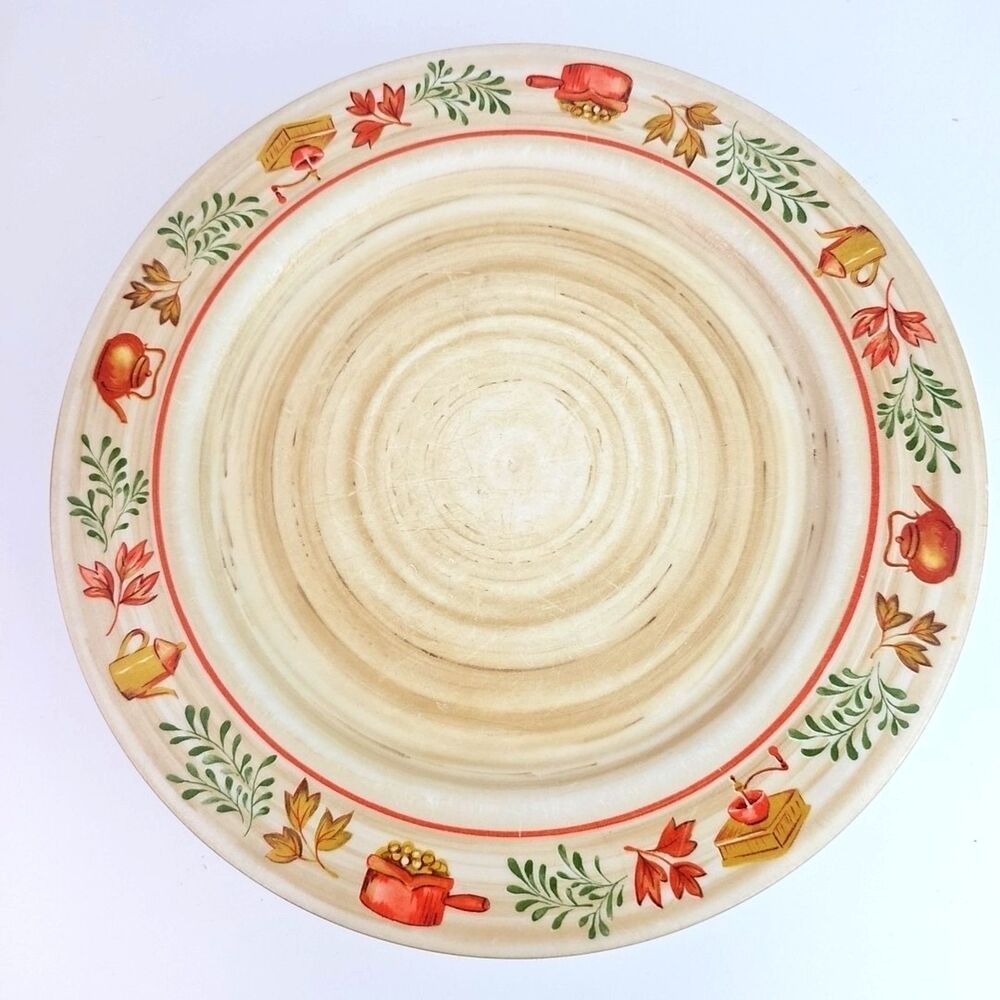 Vintage Oneida Deluxe Melmac Melamine Fall Autumn Leaves 10.5 in Plates Set of 7